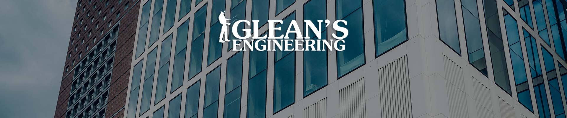 Glean's Construction & Engineering Ltd Logo over a building