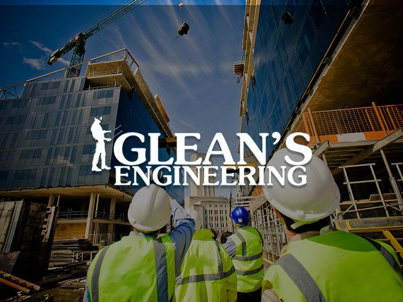 Glean's Construction & Engineering Ltd Logo over the project management site with other project consultants